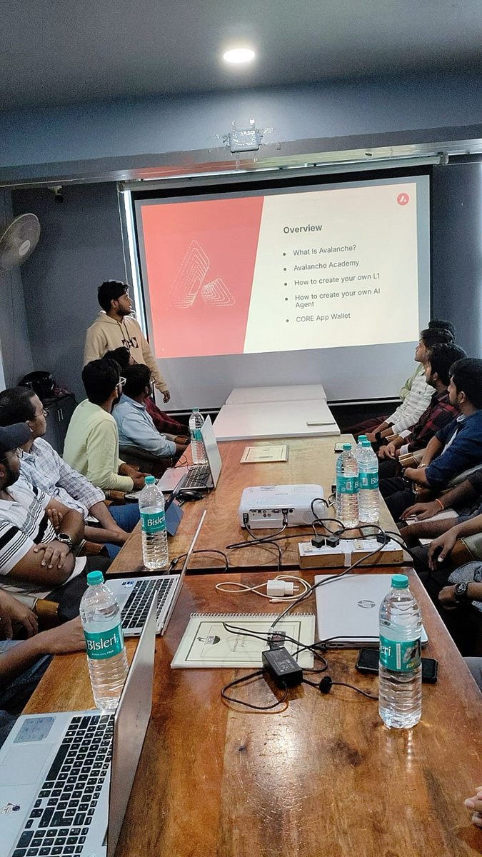 Mohammad220904's tweet photo. Had an meet at Avalanche Connect - Nellore! Started with insightful sessions on Avalanche and got hands-on experience building L1s and AI agents. Grateful to @vamsii ,
@AvaxDAO_, 
@avax
, and @Avalanche_In
 for putting together such an event!
#Avalanche9000 #statuscode1 https://t.co/Fi6LSdly0x