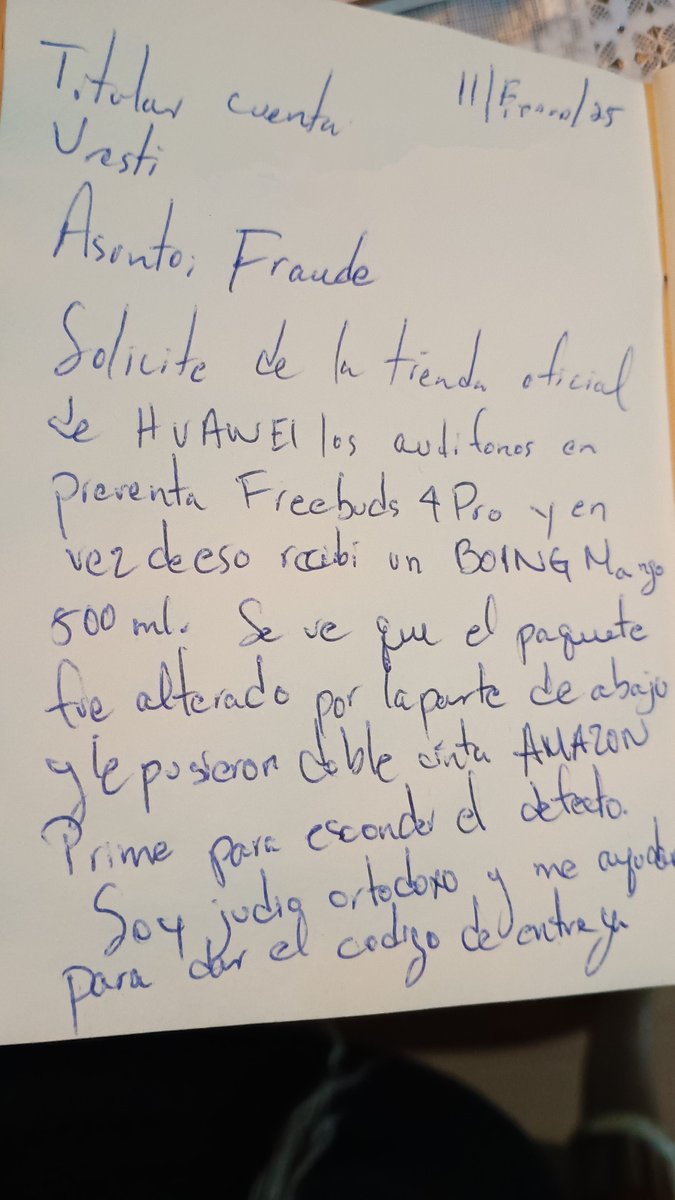 UrestiMB's tweet photo. @HuaweiMex @HuaweiLatam @Huawei @amazonmex @amazon #fraud #fraude Robo y Fraude. Compre en preventa los Freebuds Pro 4 en la pagina oficial de Huawei en Amazonexico y me llego un BOING Mango 500ml. Favor de dar seguimiento. @xataka @XatakaLATAM https://t.co/y3qJnnrHEo