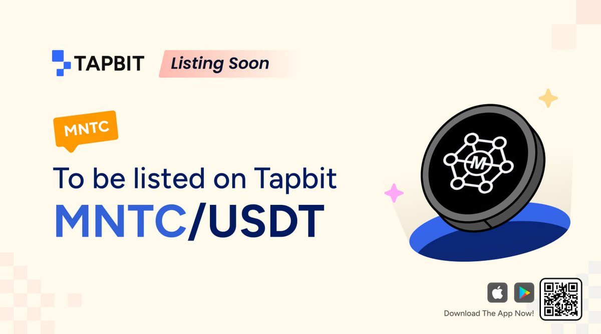 📢 #Tapbit Spot New Listing: $MNTC /USDT🔥  

🔹Trading Starts: already available

🗳️Haven't sign in? click here: tapbit.com/auth/PBMLTTK

➡️Learn More: tapbitex.zendesk.com/hc/en-us/artic…

#Tapbit #NewListing