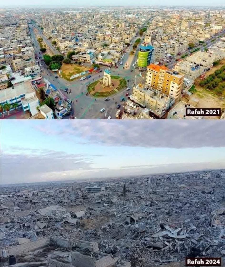 Gaza_Daily_News's tweet photo. Rafah that was erased from the map..

It is not a passing news.

Can you imagine what it means for an entire city to be erased with all its memories, neighborhoods and landmarks!! https://t.co/7zAxnIOCwf
