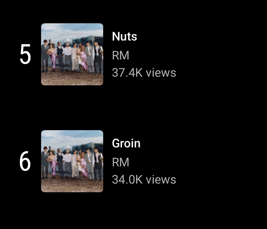 BTSChartEgypt's tweet photo. [NEW]

🇪🇬 #RPWP achieved an estimated 325.5K views on Youtube Egypt as of Jan 9th, 2025!

#CBTM 117K views
#LOST 62.8K 
#Nuts 37.4K
#Groin 34K
#Domodachi 19.9K
#AroundTheWorldInADay 14.3K
#Heaven 10.1K
#CreditRoll <10K
#outoflove <10K
#RightPeopleWrongPlace <10K
#Interude_? <10K https://t.co/A1fA2tfZBh