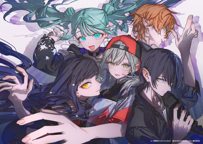 劇場版プロジェクトセカイの企画でビビバスのメンバーを描きました新宿ピカデリーでの展示は1/30まで! #劇場版プロセカ #PR 