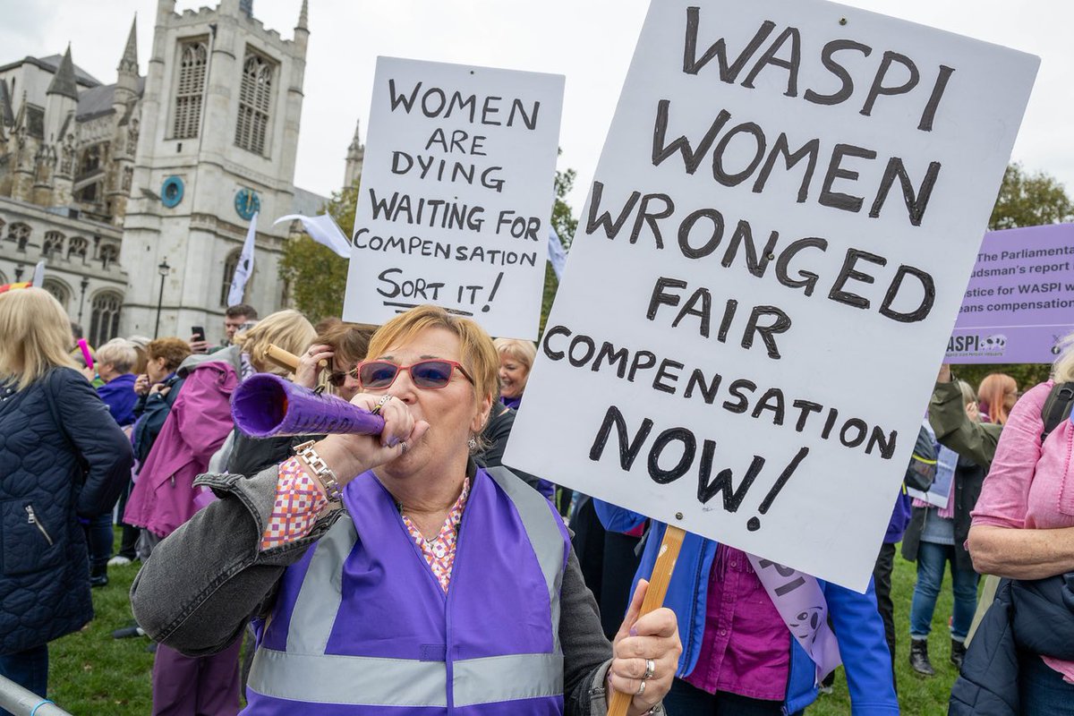 de_spon's tweet image. We #WASPI women haven’t spent nine years campaigning, to have the @PHSOmbudsman find maladministration and @Keir_Starmer ride roughshod the conclusions. #notgoingaway #fairandfastcompensation