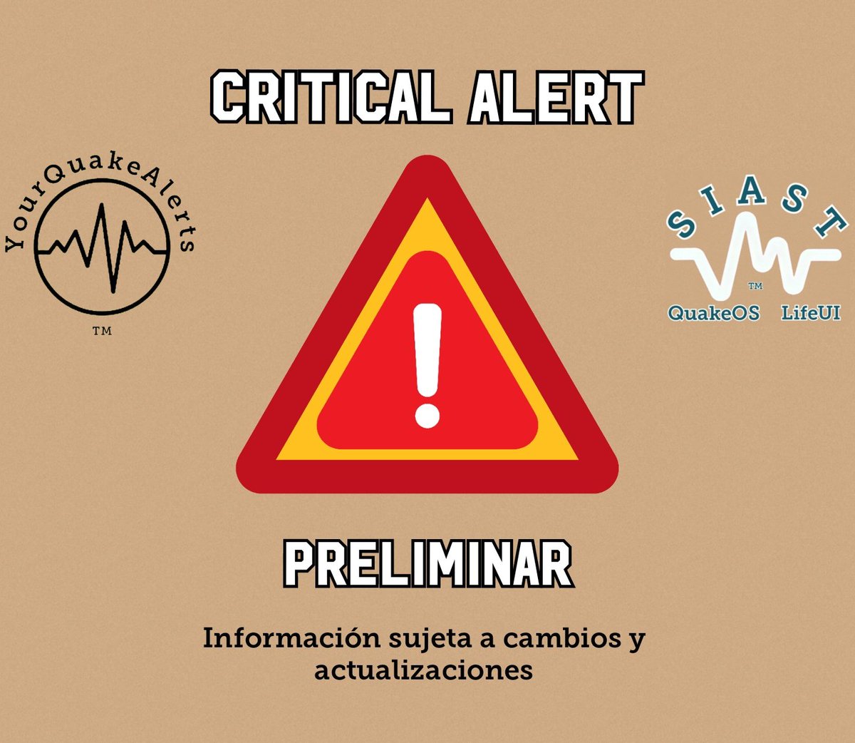 YQuakeAlerts2_5's tweet photo. ⚠️#UltimaHora #YourQuakeAlertsMX
Se acaba de registrar un nuevo sismo nacional a las 02 hrs con 32 minutos con epicentro posible en Coalcomán, MICH (preliminar)
🔸Nuestro Sistema #SIAST funciono correctamente
🔸Esperando reporte oficial por el SSN por: https://t.co/XfmDB0s0Jd https://t.co/TznsOPa6Ay