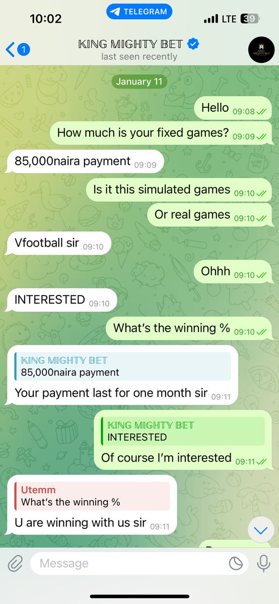 PunterAgba01's tweet photo. This is the whole conversation, gave games in the in the vip, then games cast, next thing in normal group this guy posted winning tickets, when the games cast. https://t.co/dWTvqAQzdJ