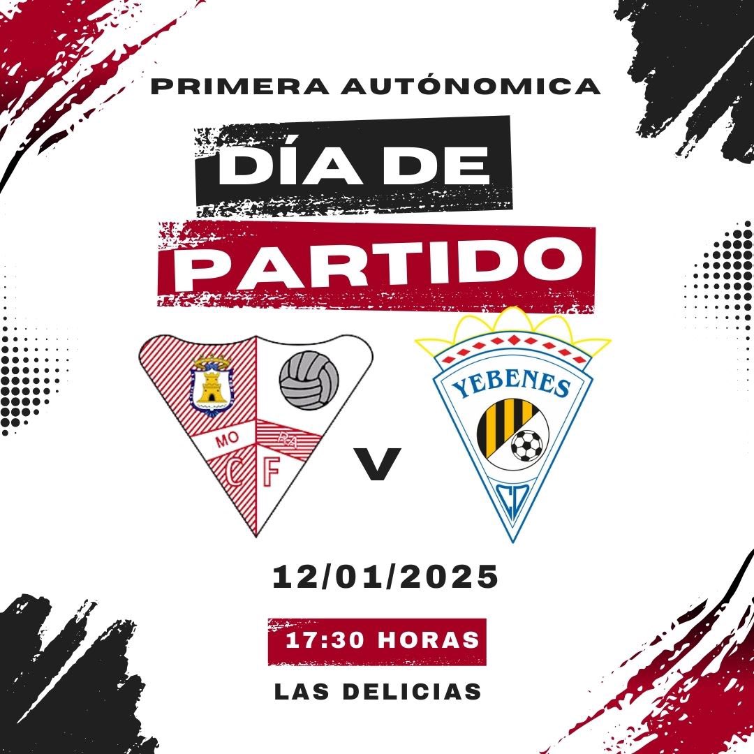 Mora_CF's tweet photo. 👉 ¡¡ DÍA DE PARTIDO !!

🏆 PRIMERA AUTONÓMICA 
⚽️ @Mora_CF 🆚 @CDLosYebenes 
📅 12/01/2025
⏰ 17:30 horas

#MoraYebenes #MoraCF⚪️⚪️ https://t.co/r3YEGpcHYR
