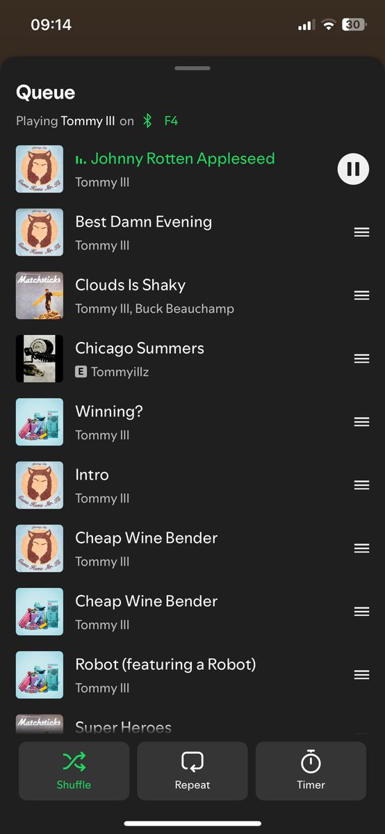 I need <a href="/Spotify/">Spotify</a> <a href="/SpotifyUK/">Spotify UK & Ireland</a> to fix the bug that when I play “Tommy Ill” (excellent Kiwi dance hiphop) it keeps adding “Tommy Illz” (terrible hiphop) to the playlist. Even with “Tommy Illz” blocked, it still plays it.