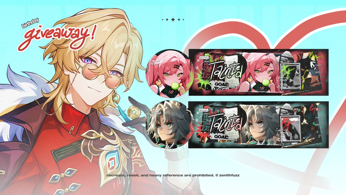 💥 BIRTHDAY GIVEAWAY 💥
#zonauang

Halo! Ziro hadir membawa 2 layout yang akan dibagikan secara FREE disponsori oleh anon hanya dengan syarat

- rt &amp; like postingan ini
- memberikan doa yang baik di reply untuk kak <a href="/tichnari/">ؘ KIZU.</a>
- sebutkan kalian layout atas atau bawah

End tba!