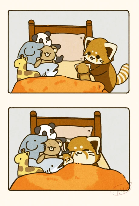 みんなで寝るとあったかいね 