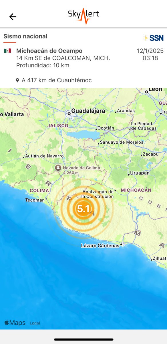SkyAlertMx's tweet photo. Preliminar magnitud 5.1 (SSN). https://t.co/oSkeJ5Gu5W