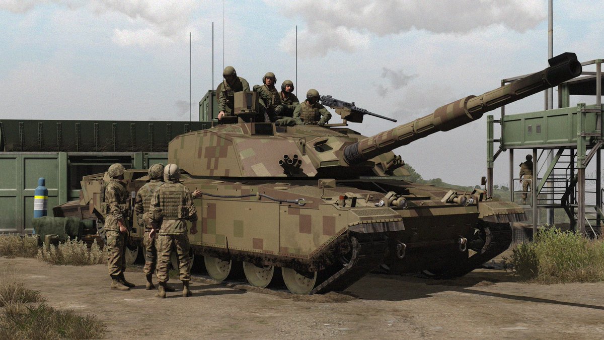 ΔΙΕΚΔΙΚΗΤΗΣ ΕΙΣΑΓΩΓΗ

AAF's Challenger 2E of the 1st Regiment, 2019.
AAF is known to operate numbers of this such variant.
#ArmA3 #AAF #Altis