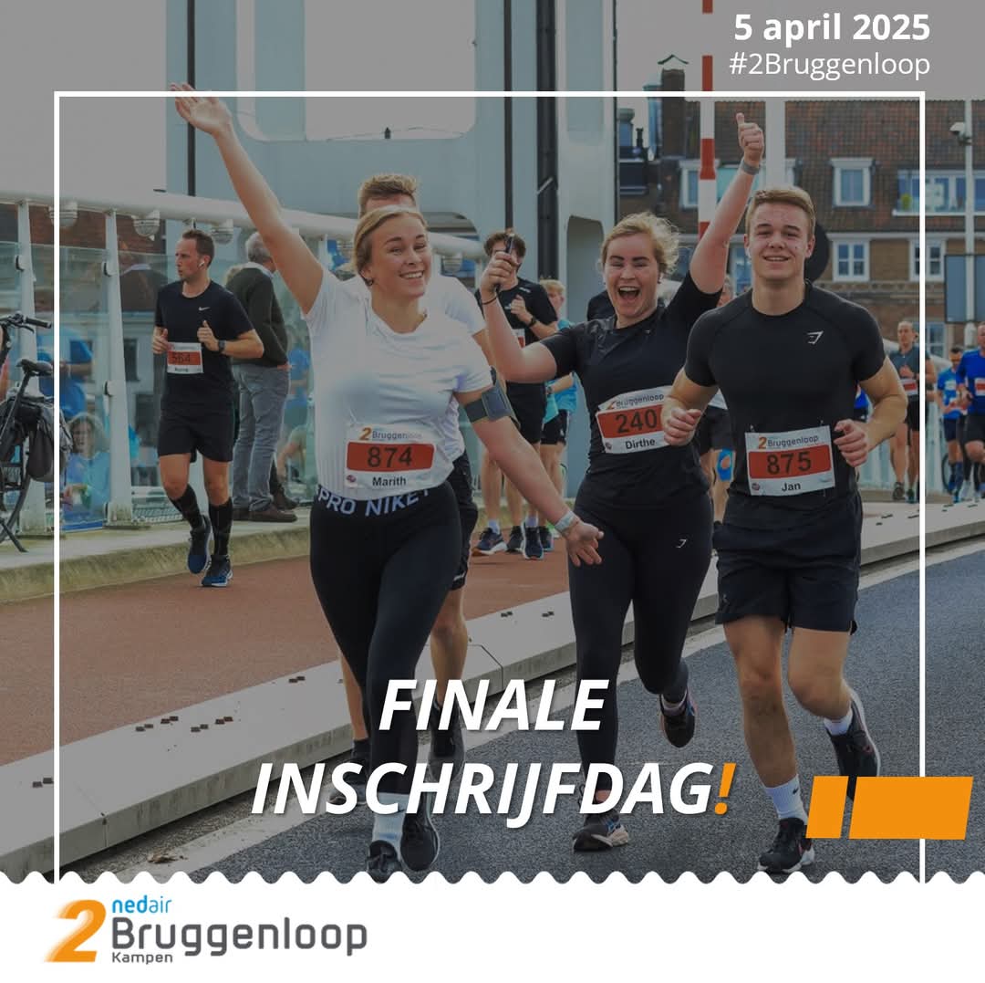 Loopvriend(in): Nog niet ingeschreven? 🥹 Je hebt tot 15:59 uur vandaag om je in te schrijven voor de Ned Air @2Bruggenloop 2025 op zaterdag 5 april! 🧡💙

LINK: atleta.cc/e/7eN3S53dTAKh

#2bruggenloop #Kampen #Overijssel #Running #Hardlopen