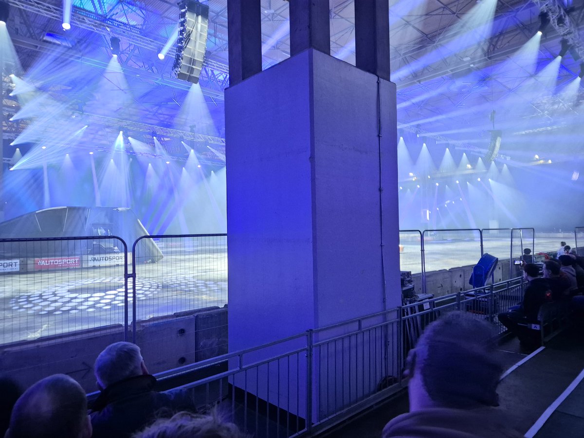 IanJackson's tweet photo. @Autosport_Show I wouldn't bother if I were you, you can't choose your seats. This was our view of the Terry Grant stunt team. Luckily the show was the same as last year so I could imagine what was behind the pillar. https://t.co/9LXxfxAp1e