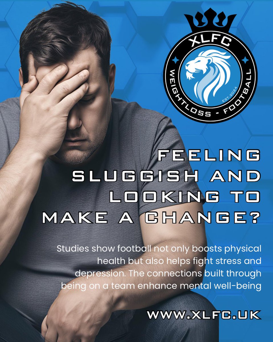 Feeling sluggish and looking for a change? ⚽

Studies show football not only boosts physical health but also fights stress and depression. The strong connection built through teamwork also enhances mental well-being 💪🏻

Find your XLFC team today 

🔗 xlfc.uk