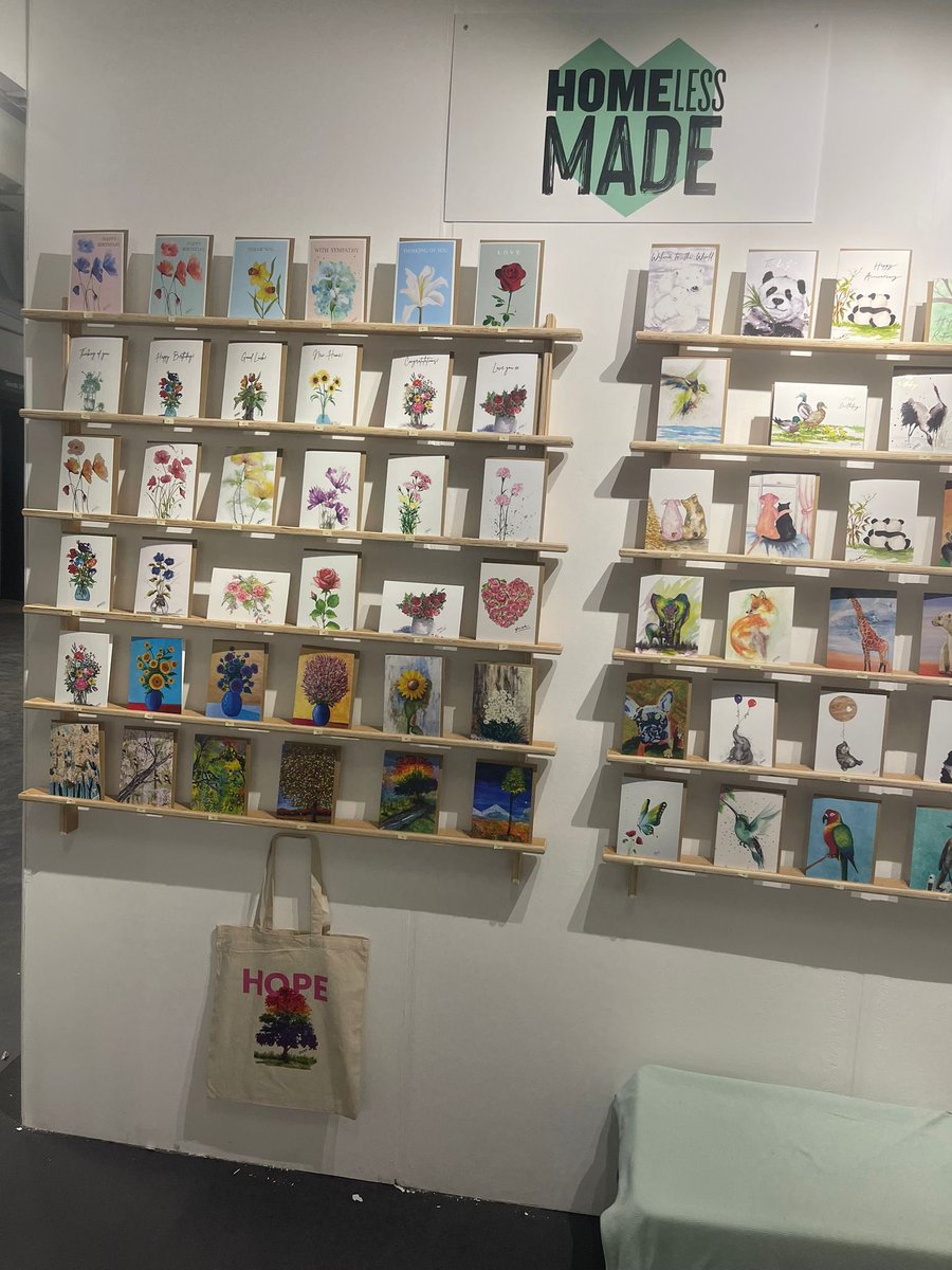 HomeLess Made (@homelessmade) on Twitter photo Good morning from <a href="/TopDrawerLondon/">Top Drawer</a> at <a href="/olympiaeventsuk/">Olympia Events</a>
We are super excited to be exhibiting our stunning card range at the show. Beautiful designs by artists with lived experience of #homelessness that help end rough sleeping.
Do come & see us and hear our story. Good morning from <a href="/TopDrawerLondon/">Top Drawer</a> at <a href="/olympiaeventsuk/">Olympia Events</a>
We are super excited to be exhibiting our stunning card range at the show. Beautiful designs by artists with lived experience of #homelessness that help end rough sleeping.
Do come & see us and hear our story.