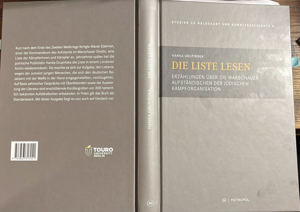 1/Hanka Grupińska (geb. 1956), ab 1980 in der unabhängigen Gewerkschaft „Solidarność“ aktiv, befasste sich bereits im polnischen Untergrund mit der Geschichte des Warschauer Ghettos und des Ghetto-Aufstands gegen die deutschen Faschisten 1943. Ihre Bücher leben von zahlreichen