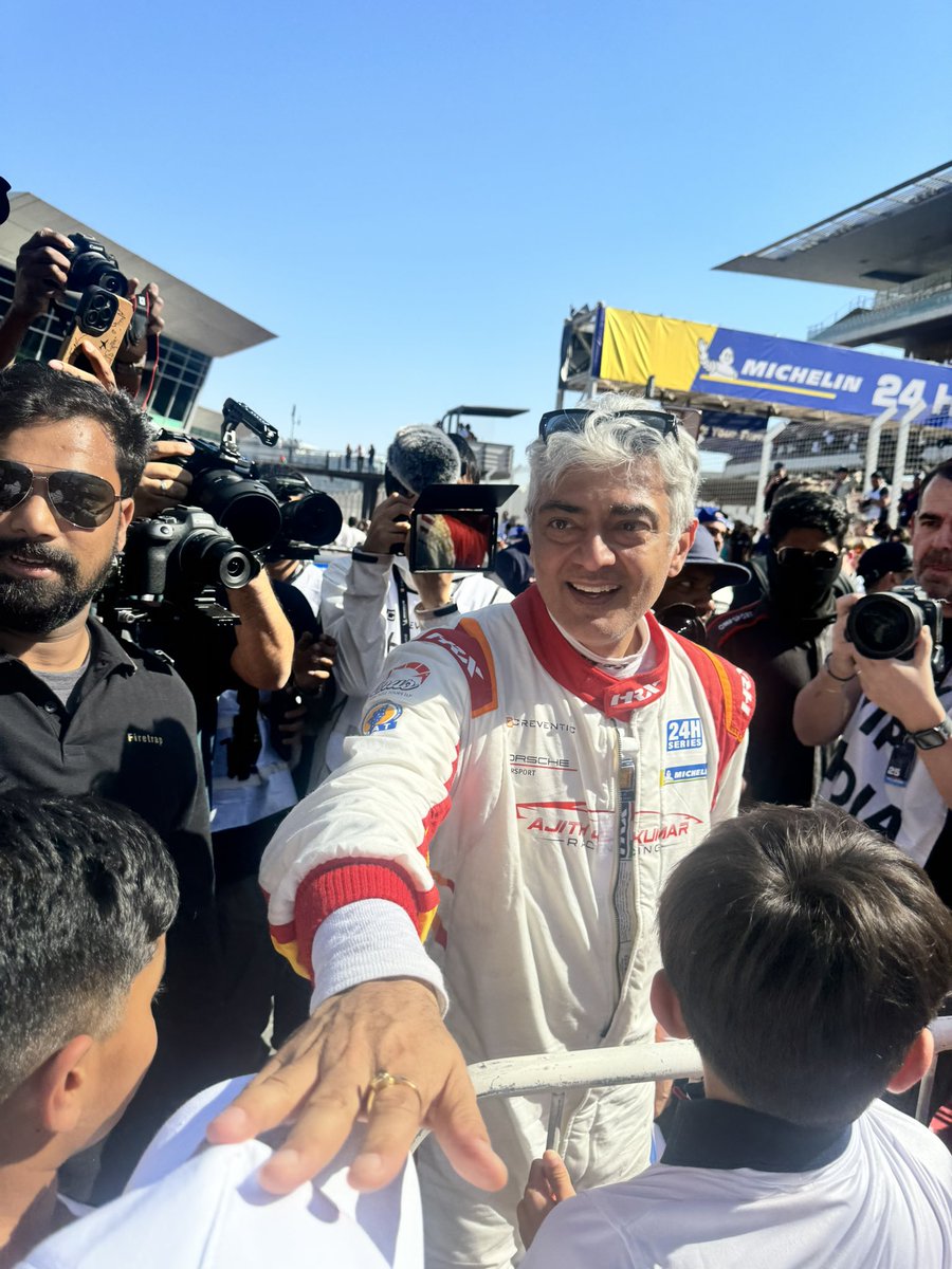 Akracingoffl's tweet photo. Double whammy for Ajith kumar 
3rd place in the 991 category and 
Spirit of the race in the gt4 category. What a remarkable comeback after an accident due to a break failure.

#ajithkumar #AjithKumarRacing #24hdubai #AKRacing #DubaiRaceWeekend #racing https://t.co/aMxzRvjlVu