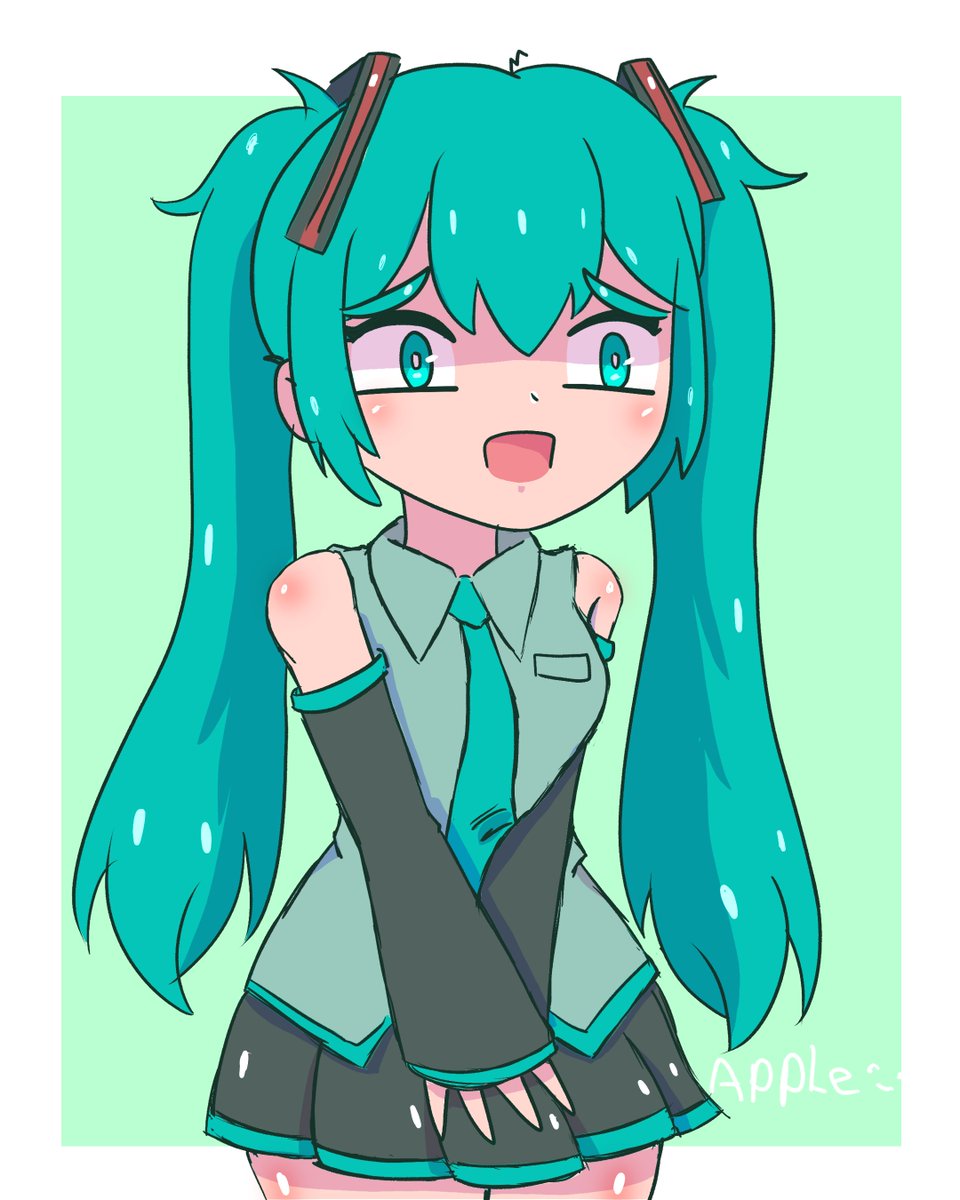 Estaba viendo videos de DragonBall Z en mi pc cuando me di cuenta de que nunca en la vida había dibujado a Hatsune Miku... así que ahí la tienen

Recuerdo que la primera vez que supe de ella fue por un programa de DiscoveryChannel llamado 2111, siempre me gusto su colorcito azul