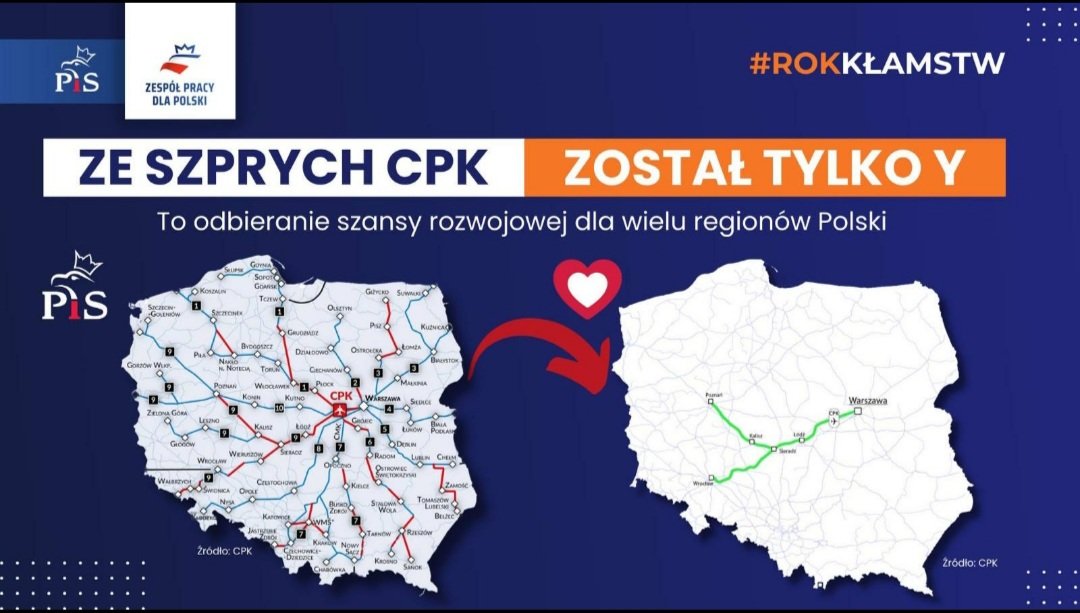 PiotrMalepszak's tweet image. Taka manipulacja 👇. Nie ma "szprych" kolejowych z Wawy do Poznania i Szczecina, do Białegostoku, nie ma 🛤️ z Trójmiasta przez Bydgoszcz i Poznań do Wrocławia. Nie ma innych z najkrótszymi w historii czasami przejazdu i największą liczbą 🚆. Jest ogłupianie przez siewców głupoty.
