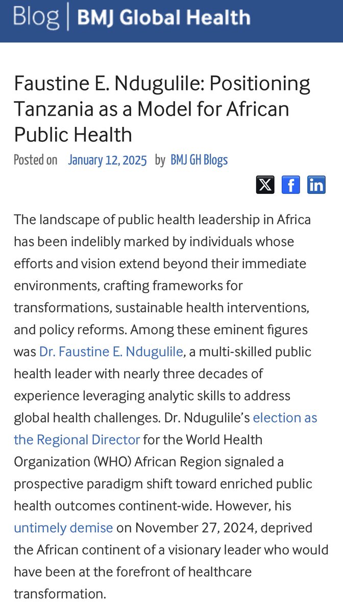 YudaSulePascha1's tweet photo. “Faustine E Ndugulile: Positioning Tanzania as a model for African Public Health”

First Co-author publication 

https://t.co/3dboF981vG

Kindly read the article as we commemorating the late WHO Africa Regional Director.

@SenkoroDr , @faraan01 @tuserod 

#Globalhealth #Public https://t.co/1tyj5ULEMk