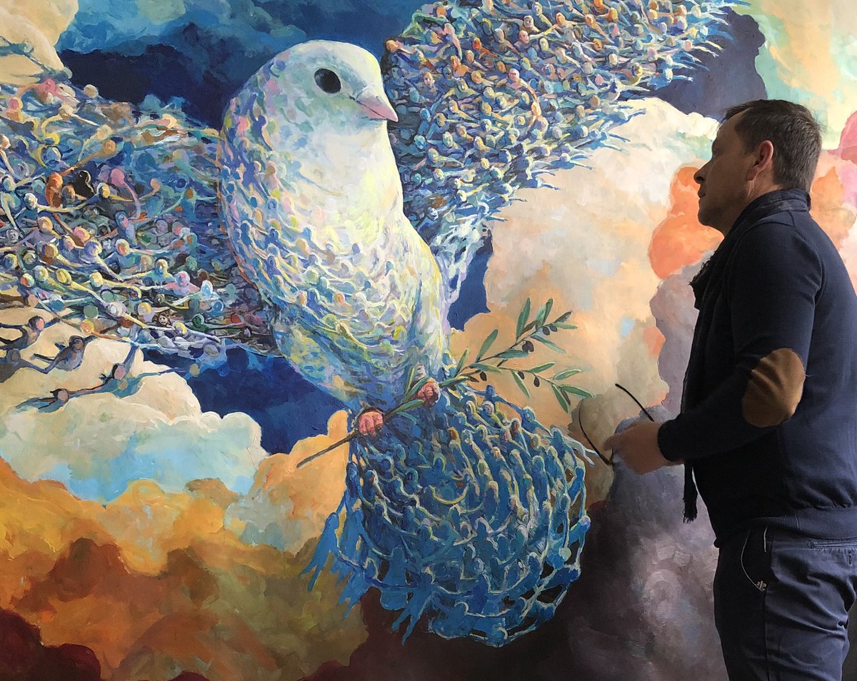 My first painting of 2025 :
Give peace a chance 
200 x 300 cm, acrylic on canvas 
#peace #art #artontwitter