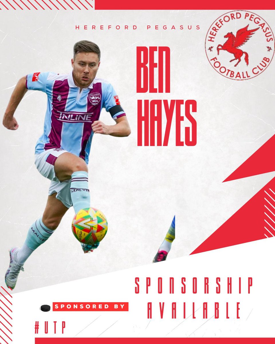 WELCOME BEN HAYES 

Ben joins on duel registration terms with Malvern Town.

MH 🗣️ “Ben is a great player and has caused us headaches in the past for both Malvern and Westfields so we are extremely happy to have him on board” 

Thank you to Malvern for the assistance🤝

#UTP