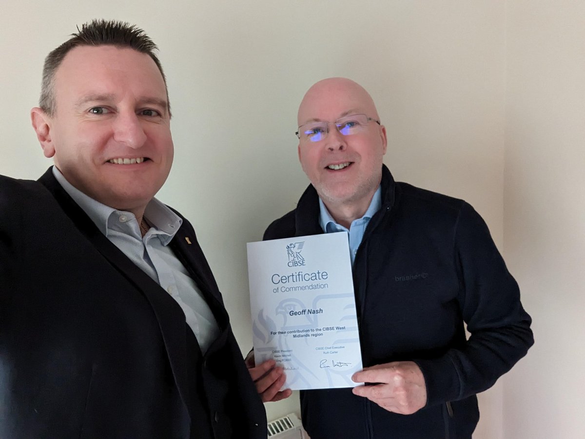 CIBSEWM's tweet image. Honorary Secretary Geoff Nash of ift.tt/k7BKHcs receiving his @Cibse certificate of commendation for his contribution to the West Midlands region #commendation #certificate #geoffnash #cibsewm cibsewm.org