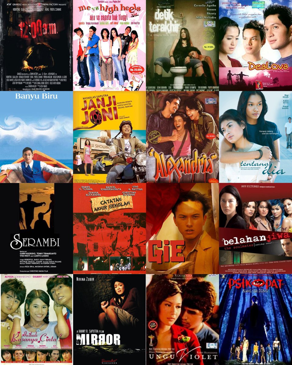 FilmIndoSource's tweet photo. Indonesian films turning 20 in 2025

12:00 AM
ALEXANDRIA
BANYU BIRU
BELAHAN JIWA
CATATAN AKHIR SEKOLAH
DEALOVA
DETIK TERAKHIR
INIKAH RASANYA CINTA?
GIE
JANJI JONI
ME VS HIGH HEELS
MIRROR
PSIKOPAT
SERAMBI
TENTANG DIA
UNGU VIOLET https://t.co/94E2PkAxBi