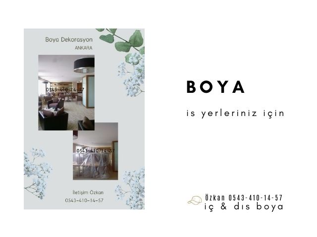 İşyerlerinizin boya ve tamir işlerinde birlikte çalışabiliriz. Bir çok işyeri boyanmasında bizleri tercih etmiştir. 
#boyabadana