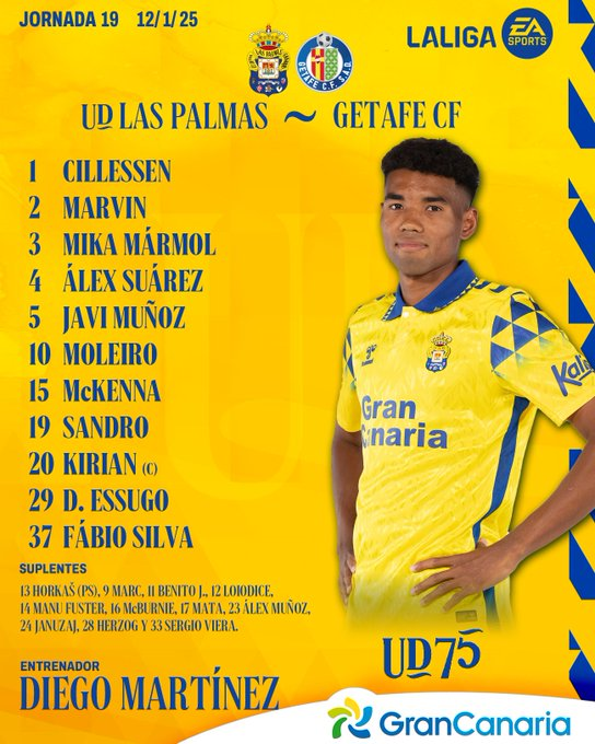 🏟️¡EMPIEZA el fútbol en GRAN CANARIA!

🟡🟡<a href="/UDLP_Oficial/">UD Las Palmas</a>  🆚<a href="/GetafeCF/">Getafe C.F.</a> 🔵🔵

🫡 <a href="/PabloLopezRadio/">Pablo López</a>
🫡 <a href="/IHerraizFdez/">Israel Herraiz Fernández</a>

🎙️ <a href="/CristianGil_7/">Cristian Gil Fuentes</a> 
 
🕵️‍♂️ <a href="/Barbara__Prieto/">Bárbara Prieto</a> 
 
👨‍🏫  <a href="/ICano7/">Iñaki Cano Jicy</a> 
👨‍🏫  <a href="/barral23/">David Barral Torres</a> 
👨‍🏫  <a href="/JuanmaMarrero5/">JUANMA MARRERO</a>

👨‍⚖️ Alfonso Pérez Burrull

🔴#MARCADOR

📻RadioMarca.com