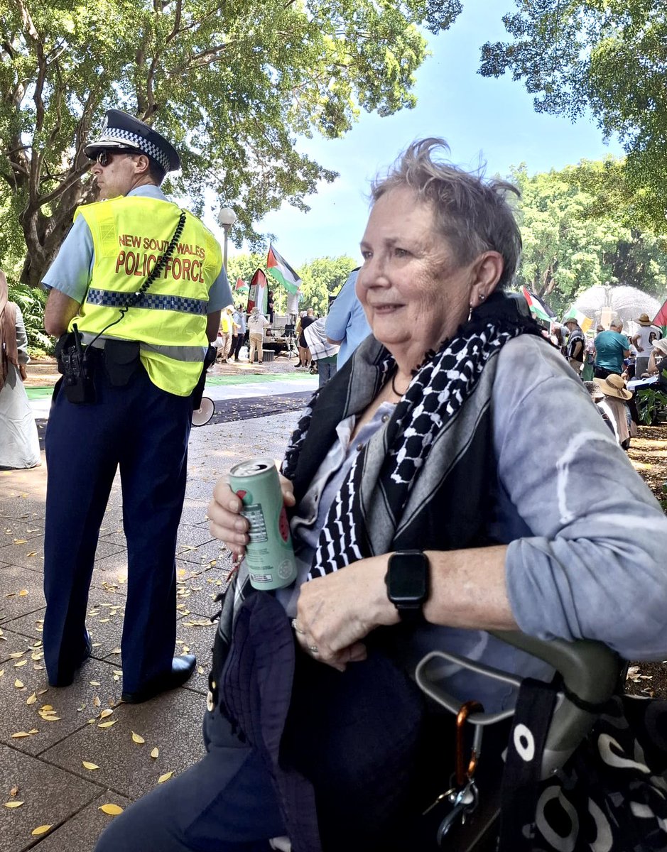 CairnesLinda's tweet photo. #sydney #week66 #freepalestine #handsofflebanon #handsoffsyria self , getting soaked by Archie, me & the new boyfriend, and some of the crowd today. https://t.co/frJUKz7vKH