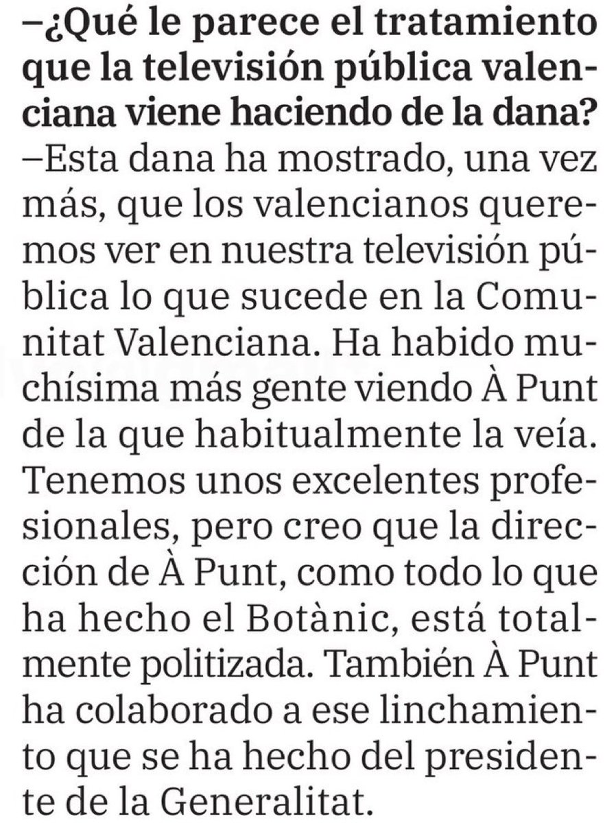 BernarGM's tweet image. Vicent Mompó, president de la Diputació de VLC, a @lasprovincias: “À PUNT ha colaborado a ese linchamiento que se ha hecho del president de la Generalitat”

▶️No els agrada el PERIODISME
▶️No els agrada l’OBJECTIVITAT
▶️No els agrada la VERITAT

Tornen els temps foscos de #Canal9