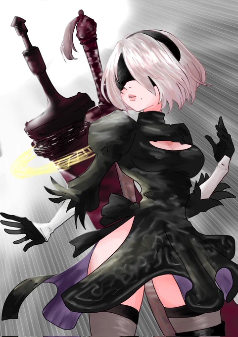 #ニアオートマータ家族にリクエストされて描いたけど、反応薄かったです 