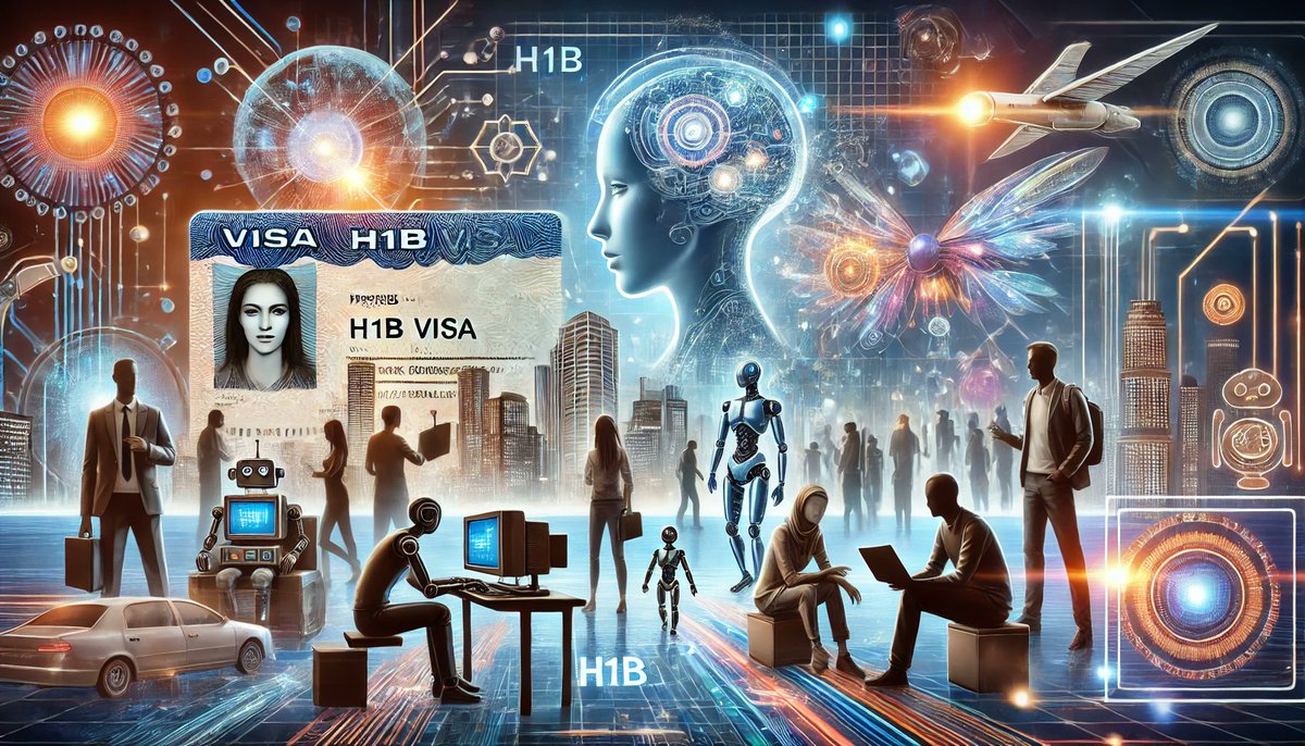 H1B_AI's tweet photo. 👋Look! AI's reshaping immigs' jobs. As AI rises, global AI - talent demand spikes. Many countries roll out plus policies. The H1B visa's favored by AI pros, opening oppty doors for immigs. They show skills in the AI wave, fueling host countries' dev't! 🎉 #AI #Immigration #H1B https://t.co/QkZ2Zt3Ce2