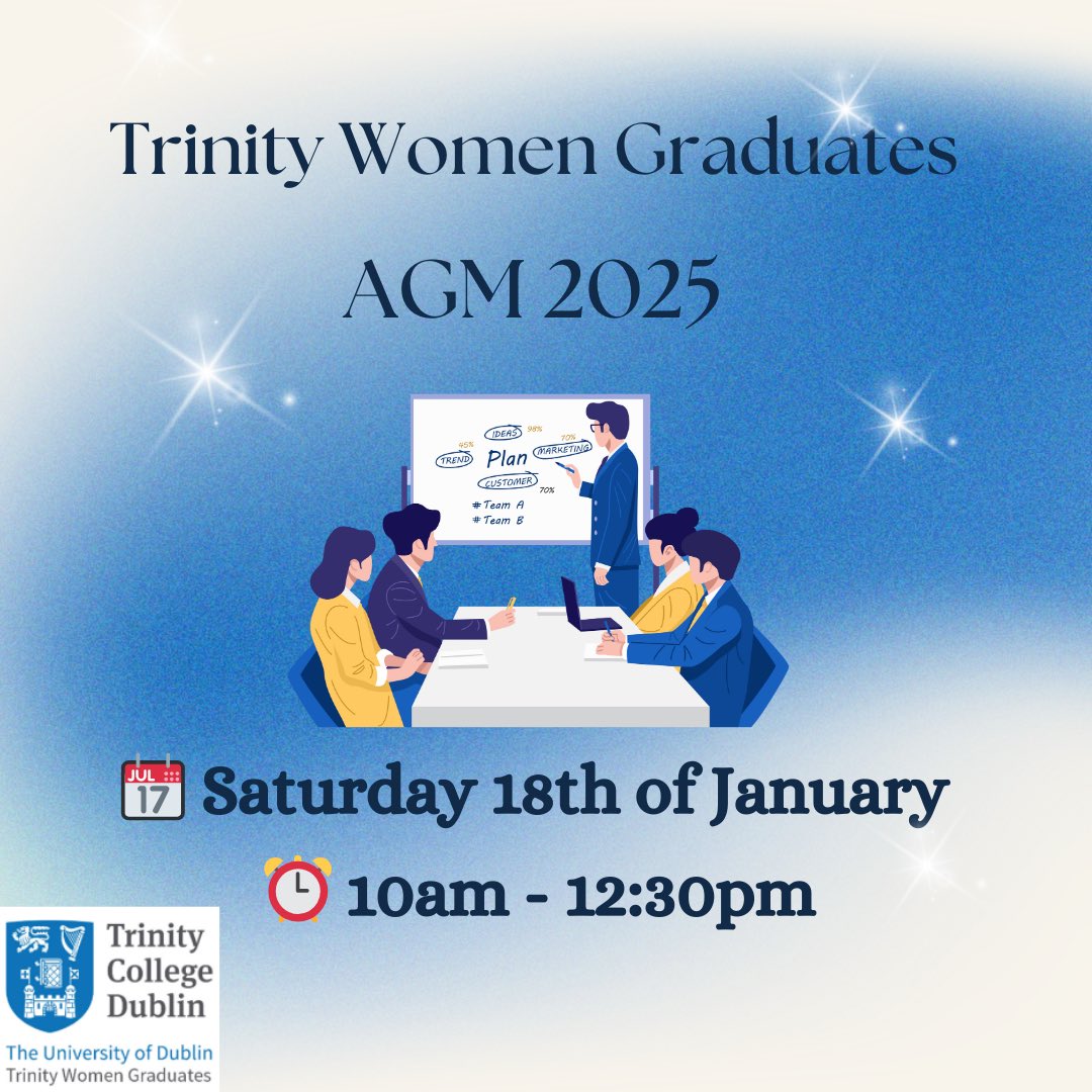 🎓✨ Save the Date!

Join us for the Trinity Women Graduates AGM 2025 on Saturday, January 18th, 10:00 AM – 12:30 PM at Trinity College

💌 RSVP today with the link below and step into 2025 feeling empowered!

trinitywomengraduates.ie/upcoming-event…
