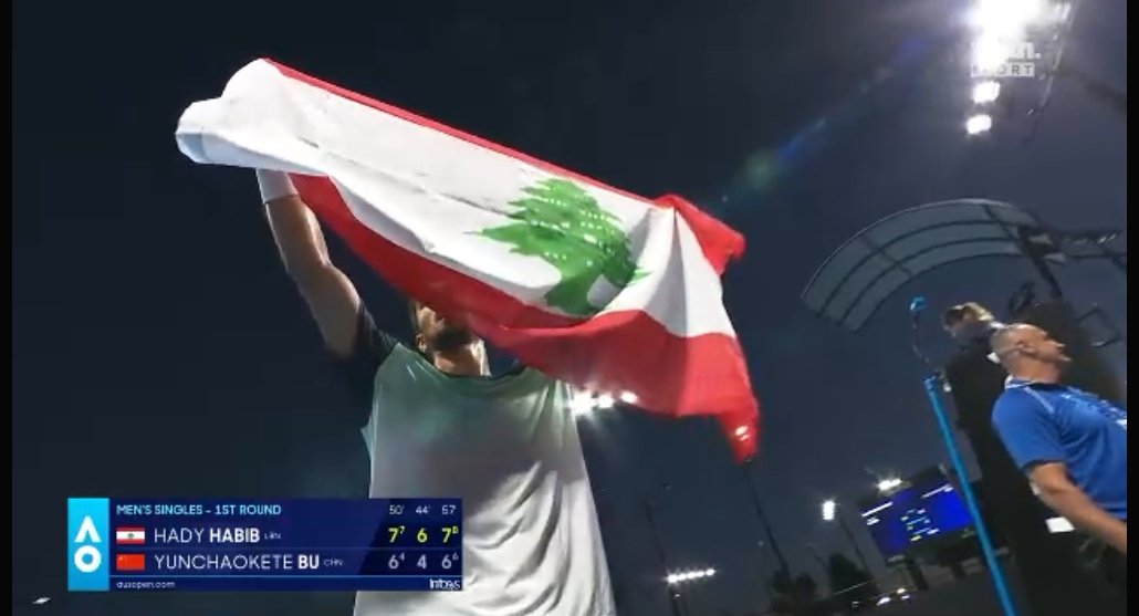 choelias12's tweet photo. On to the round 2 ✊🏻

Hady Habib, you made us proud 🇱🇧❤️

#AusOpen https://t.co/nWCgQZxUtr