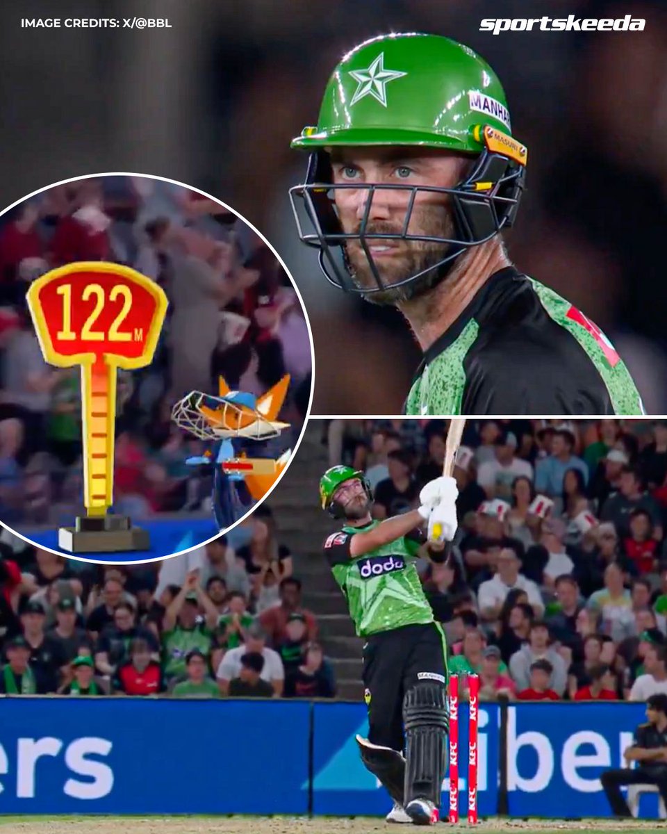 Sportskeeda's tweet photo. πππ πππππππ πππ ππ πππ ππππ/ππ! π±
Glenn Maxwell launched a monstrous 122-meter six in today's Melbourne derby clash! π¦πΊπ
#GlennMaxwell #BBL2025 #MLRvMLS #Sportskeeda https://t.co/ceYE03luAn