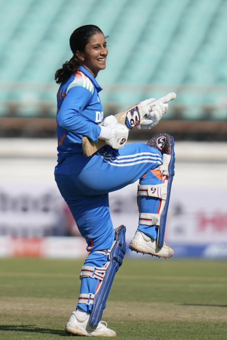 Maiden ODI Century in 📸📸 📹 Credits: Twitter/BCCIWomen 