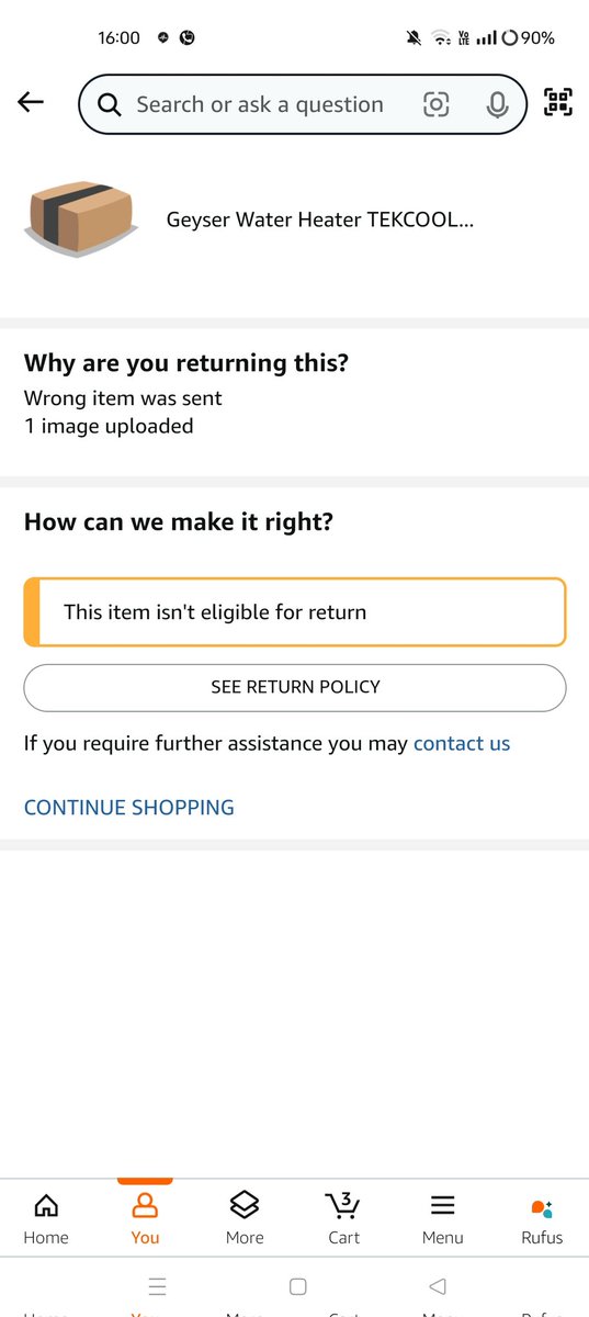 DineshV8154's tweet photo. @AmazonHelp @AmazonHelp @amazonIN  unable to return/replace https://t.co/zAdUDOcnTd
