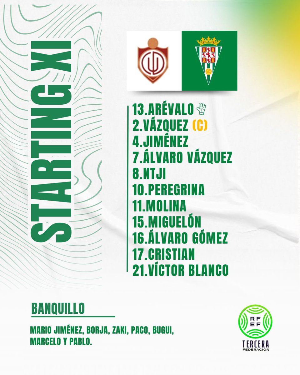 Cantera_CCF's tweet photo. 👤 𝗫𝗜 𝗶𝗻𝗶𝗰𝗶𝗮𝗹 de Gaspar Gálvez para el partido ante el @UTRERACD que comienza a las 12:00 h en el San Juan Bosco
#CórdobaB | #UtreraCCFB https://t.co/otjLzzVD6t