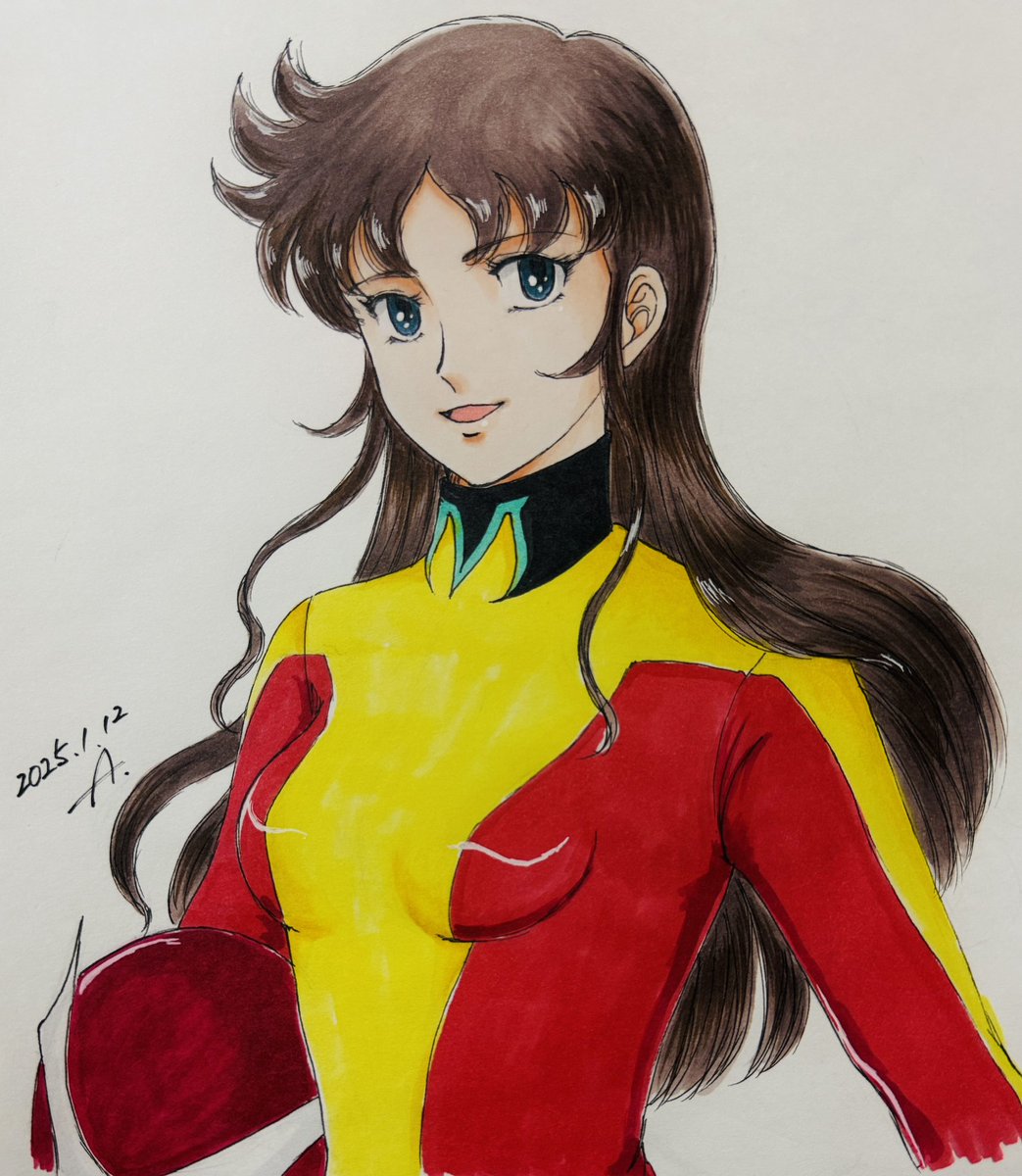 グレンダイザーのマリア日本画 A4サイズ 発作的にロボットアニメのヒロインが描きたーい！！となるので唐突に