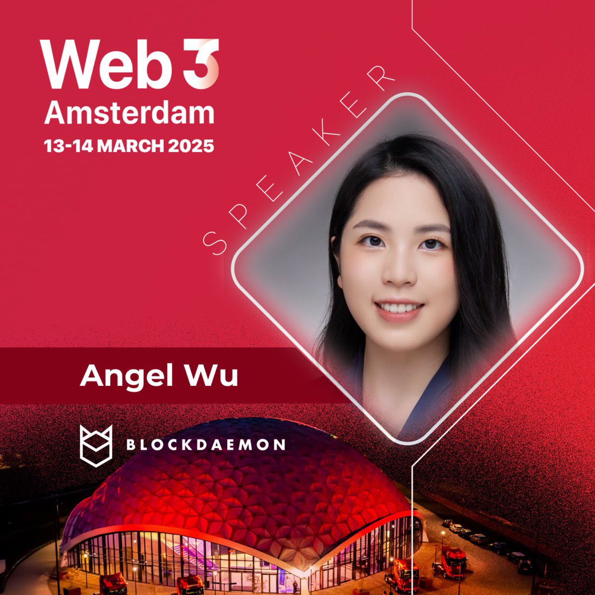 web3_warsaw's tweet photo. 📢 We’re happy to announce that Angel Wu from @BlockdaemonHQ will be joining us as a speaker at Web3 Amsterdam! 

🔥 Transform your approach with the cutting-edge perspective of a Web3 visionary.

🎟 Grab your ticket with CODE: web3   
https://t.co/8wXC08AJpL https://t.co/ZtbjM9GjeJ