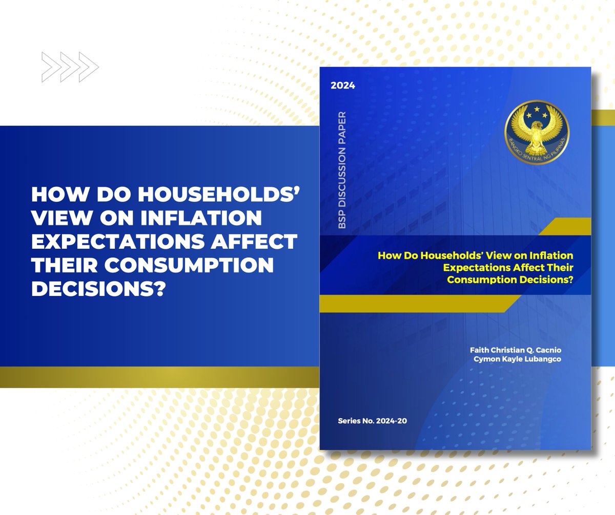 BangkoSentral's tweet image. #BSPDiscussionPaper This paper shows how households’ perception of future price changes affect their intention to consume various commodities. 

Download your copy here: bsp.gov.ph/Sites/research…

#BSP #BRAc #Research