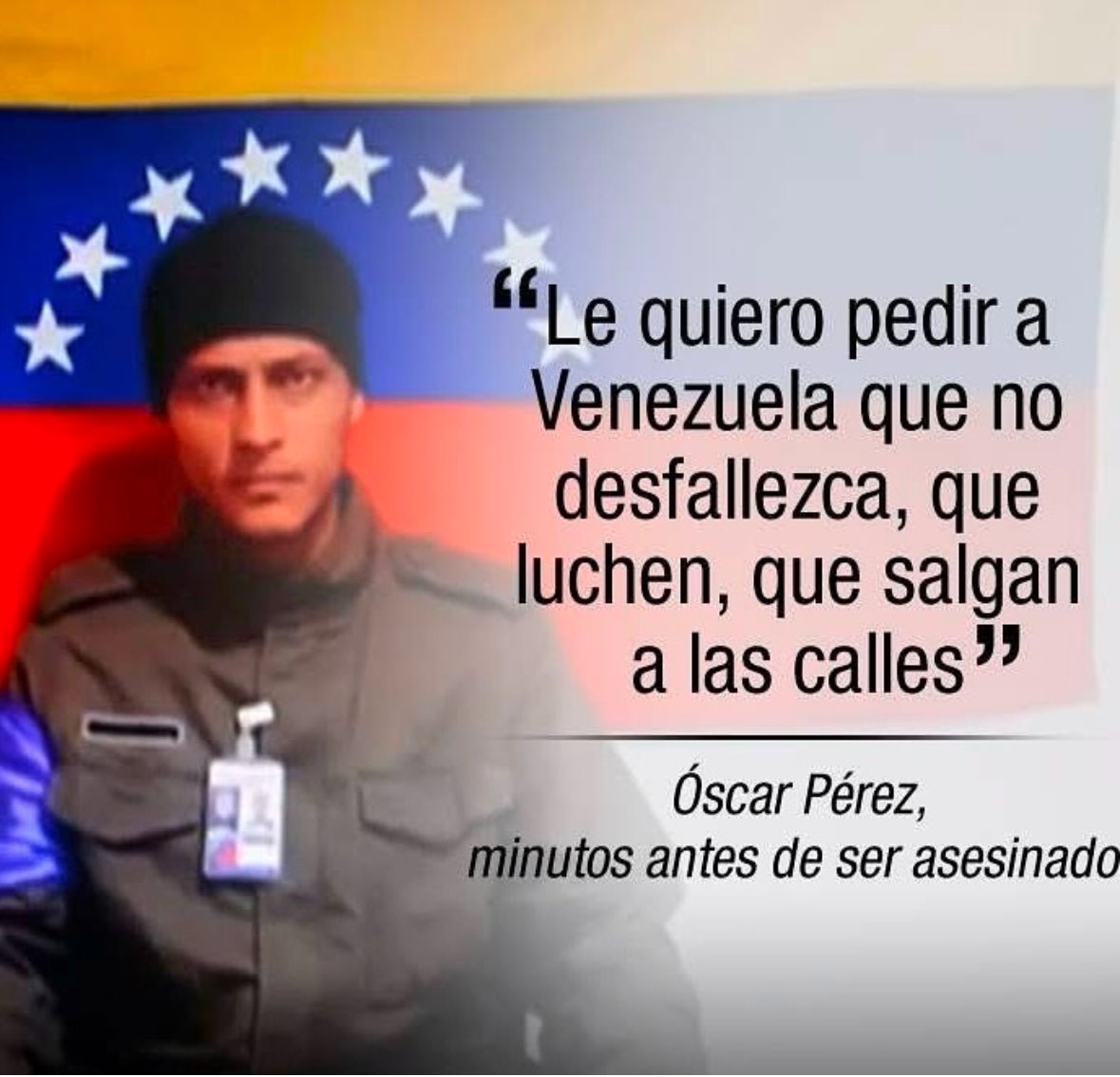 Oscar Pérez nos dejó claro el camino para liberar a Venezuela 🇻🇪 para mí es un héroe libertador cuyas palabras fueron proféticas, hoy su legado sigue más vivo que nunca: