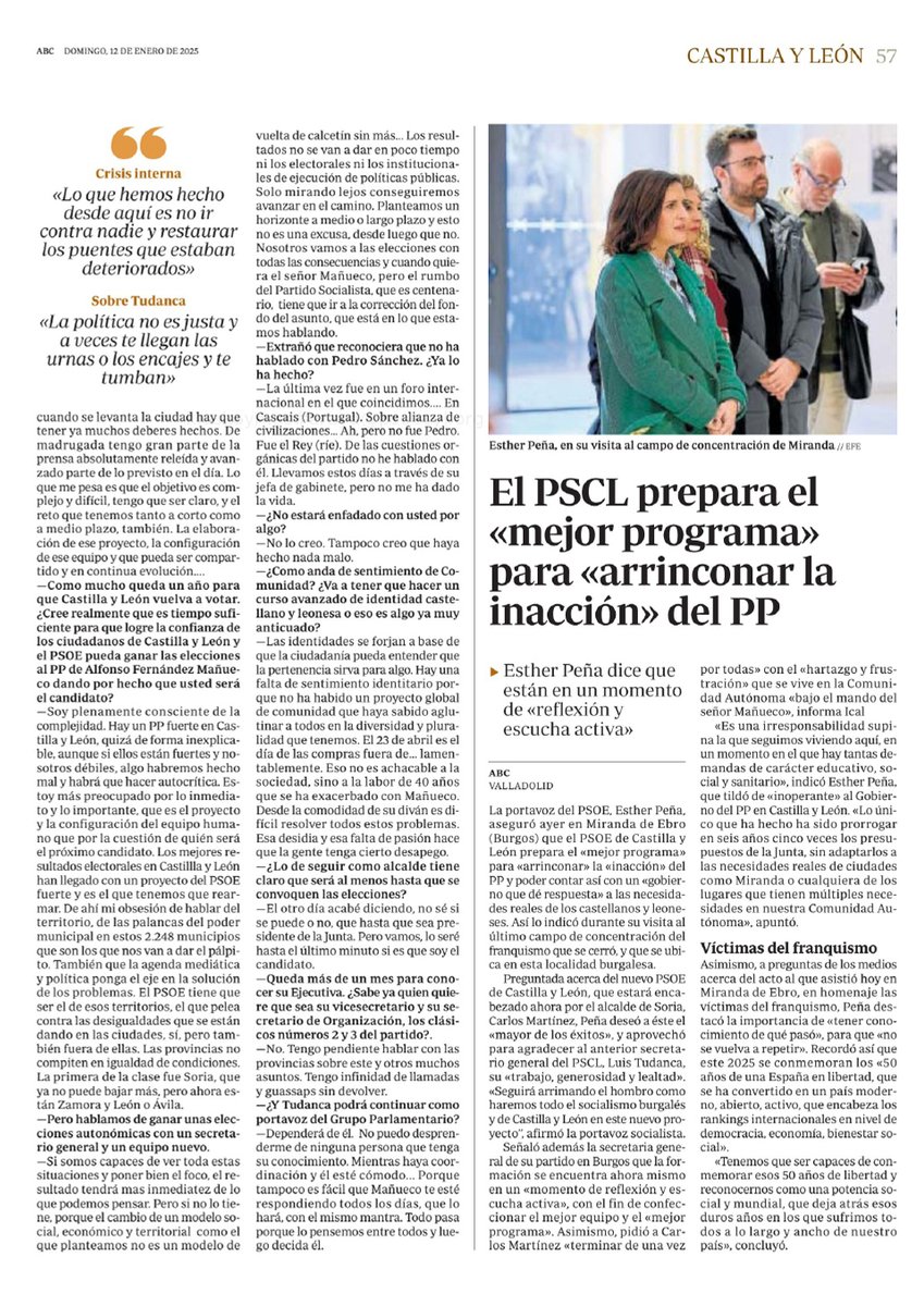 PSOE_CyL's tweet photo. 🗣 "Los mejores resultados electorales en Castilla y León han llegado con un proyecto del PSOE fuerte y es el que tenemos que rearmar".

🗞️ Entrevista a @cmmsoria en @ABC_CastyLeon.
https://t.co/k36ZIwJxXa https://t.co/cgnspispZZ