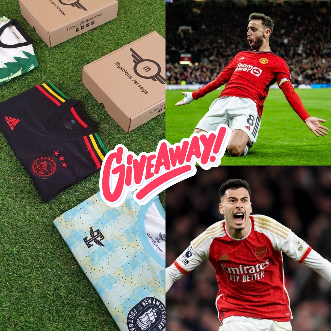 MystiqueJerseys's tweet image. ⏰️ FA Cup Giveaway ⏰️
      Arsenal v Man Utd  

Win a Football Mystery Shirt 👕❓️📦
If Gabriel Martinelli or Bruno Fernandes score ANYTIME!

➡️ Mystiquejerseys.com

To enter:
❤️ Our post
🔄 Repost

Follow for more competitions!