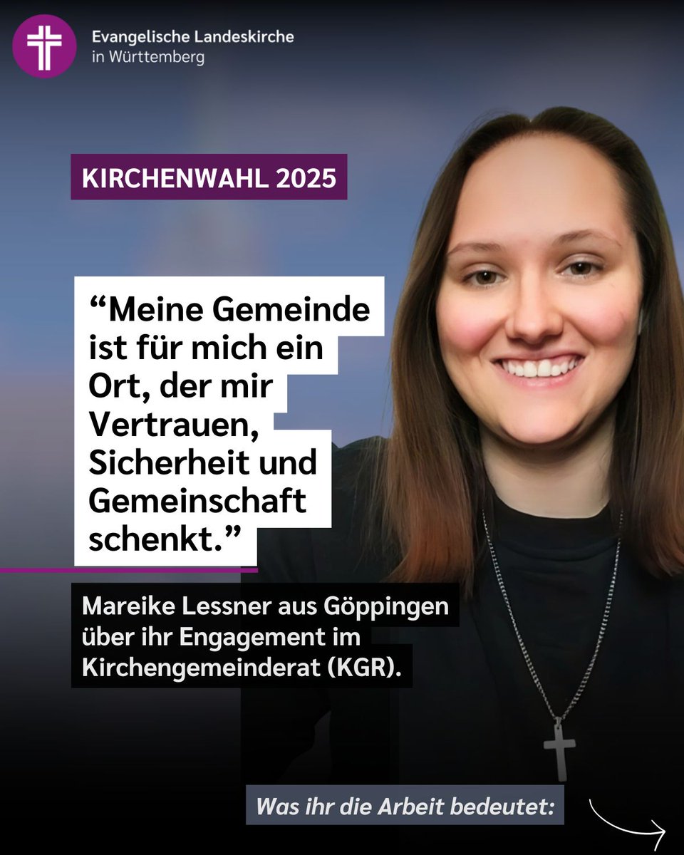 Was macht das Ehrenamt der Kirchengemeinderätinnen und -räte aus? Was macht Freude, was macht es schwer? Warum lohnt sich die Arbeit? Davon erzählen bei uns Kirchengemeinderätinnen und -räte aus unserer Landeskirche. Hier: Mareike Lessner aus Göppingen: elk-wue.de/news/2025/1001…