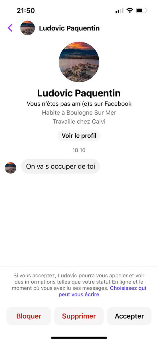 message de menace