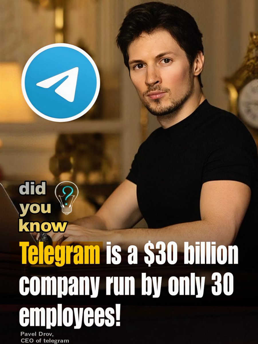 EOIG434's tweet photo. The $30 Billion Startup with 30-Persons Team! #telegram #StarAcademy https://t.co/3csLvqhA6x