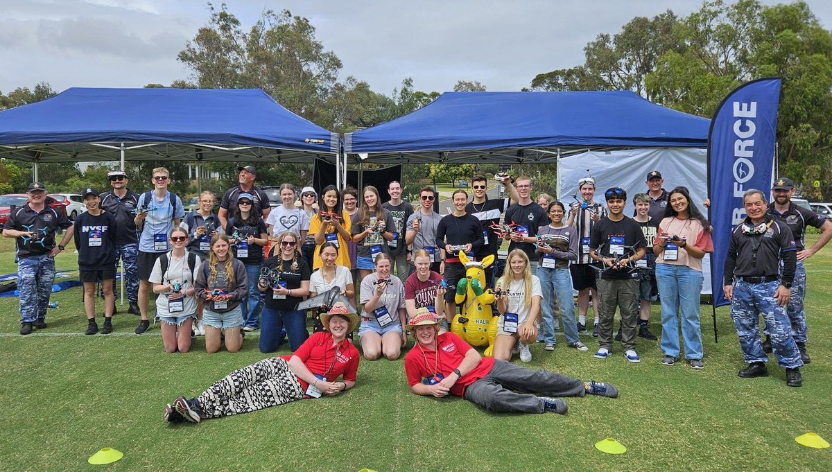 We're back, ripping a track with <a href="/NYSFoz/">NYSF - 41yrs in 2025!</a>! <a href="/AusAirForce/">Royal Australian Air Force</a> #DroneRacing Team launched a great demo for #NYSF at #ANU this week! Such great #STEM'ers with great questions!
#SendIt!
<a href="/ChiefAusArmy/">LTGEN Simon Stuart</a> <a href="/AustralianArmy/">Australian Army</a> <a href="/FORCOMDAusArmy/">Forces Command - Australian Army</a> <a href="/SEAC_ADF/">Senior Enlisted Adviser to CDF Australia</a> <a href="/CAF_Australia/">Air Marshal Stephen Chappell</a> <a href="/RAAF_ACAUST/">Air Commander Australia</a> <a href="/WOFFAF/">WOFF-AF</a> <a href="/RAAF_ACWOFF/">Air Command Warrant Officer 🇦🇺✈</a>